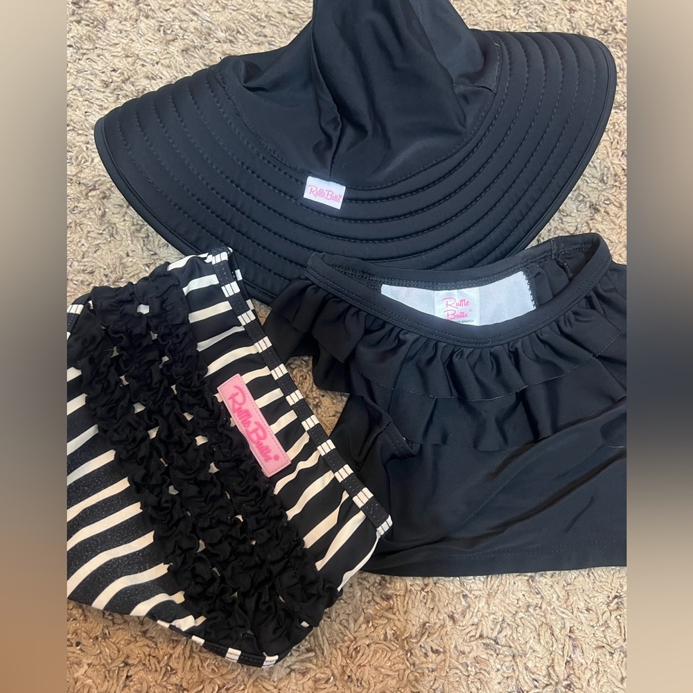 Ruffle Butts 18-24 month Tankini with Sun Hat Bundle